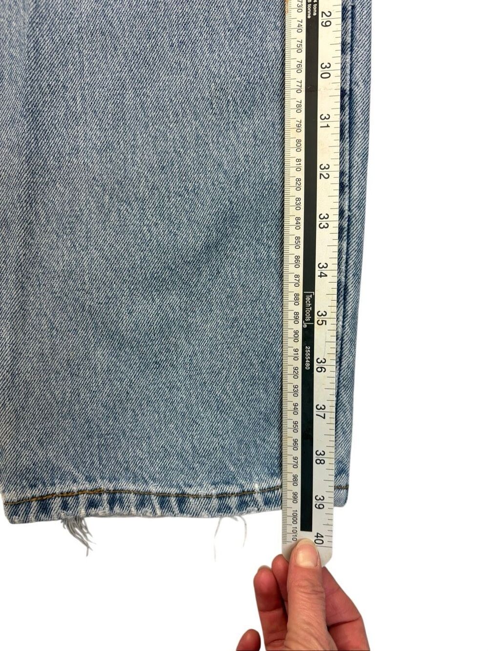 Vintage 90s Levi’s 550 Jeans 34x30 Orange Tab USA Light Wash Relaxed Distressed - Picture 8 of 16